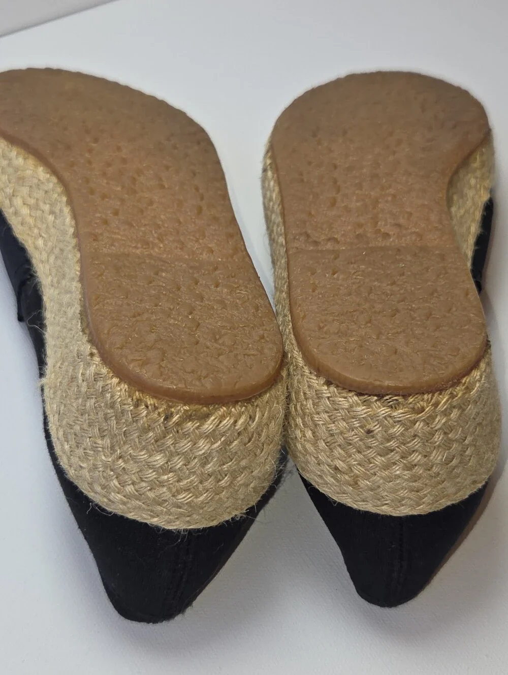 Garden Sport Black Espadrille Wedge Slip On Shoes Women's 8W Wide